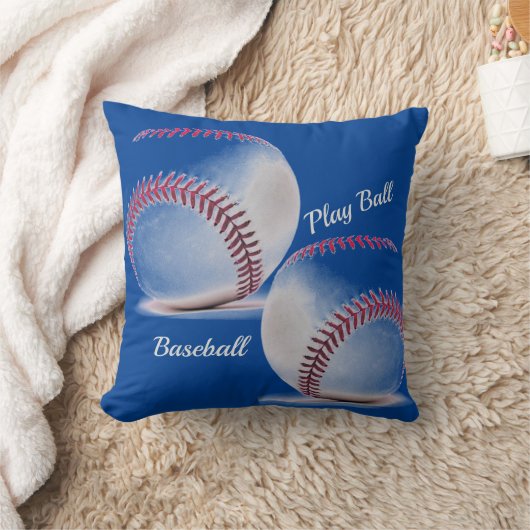 ベースボール赤と青のスポーティ クッション (ブランケット)