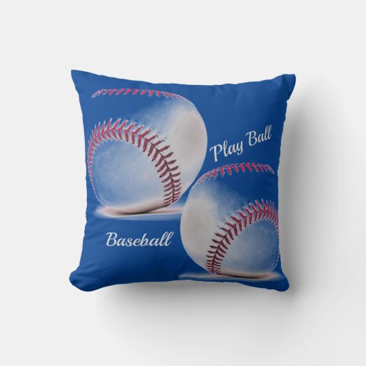 ベースボール赤と青のスポーティ クッション (正面)