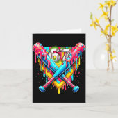 ベースボール アイス クリーム ドリップ ナンバー 67 プレーヤー 67 歳の誕生日 カード (黄色い花)