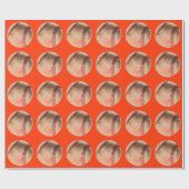 ベースボール アートワーク 赤い包装紙 ラッピングペーパー (フラット)