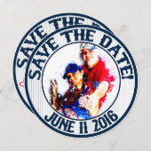 ベースボール ウェディング セーブ・ザ・デート - ハワード、オプション2 招待状 (正面/裏面)