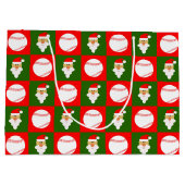 ベースボール&サンタクロース野球選手のクリスマス ラージペーパーバッグ (裏面)