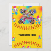 ベースボール スケートボード グラフィティ カラフルパーティー イエロー 招待状 (裏面)