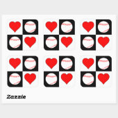 ベースボール&ハートパター野球選手パーティー スクエアシール (シート)