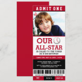 ベースボール・バースデー・ミッツヴァ招待状 招待状 (正面/裏面)