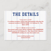 ベースボール ピンストライプ ウェディング 詳細 エンクロージャーカード (正面)