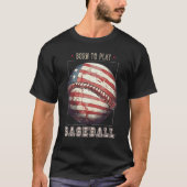 ベースボール メリカ 愛国的な4th July アメリカ国旗 Tシャツ (正面)