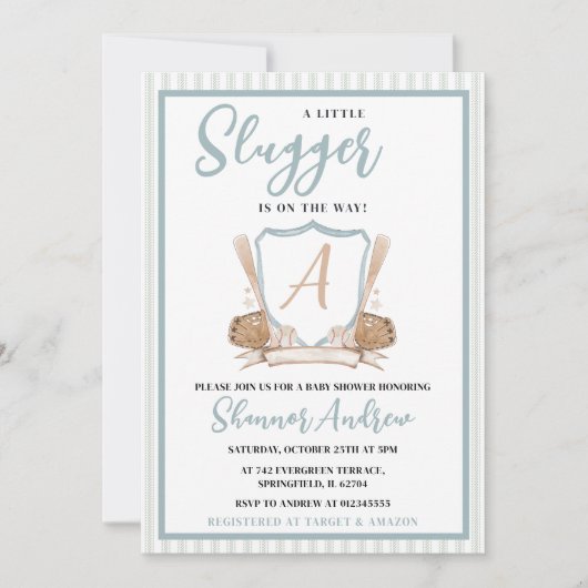 ベースボール リトル オールスター スポーツ シャワー 招待状 (正面)