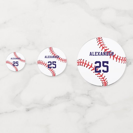 ベースボール | 名前と番号 コンフェッティ (裏面)