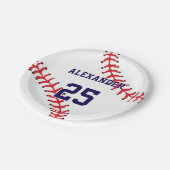 ベースボール | 名前と番号 ペーパープレート (アングル)