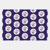 ベースボール | 名前と番号 ラッピングペーパーシート (正面2)