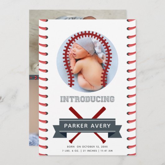ベースボール 誕生のお知らせ (正面/裏面)