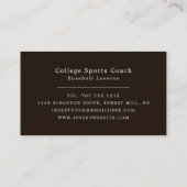 ベースボールonフィールド、野球選手、コーチ 名刺 (裏面)