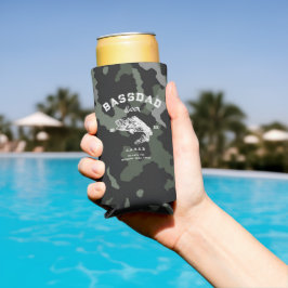 ベースモダン魚釣りカモフラージュ名前をカスタムする スリム缶クーラー