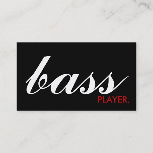 ベース奏者。 (カスタマイズ可能な色) 名刺 (正面)