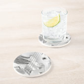 ベース奏者、低音および手の否定的なイメージ コースター (側面)