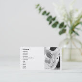 ベース奏者、低音および手の否定的なイメージ 名刺 (スタンド正面)