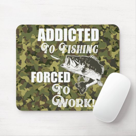 ベース魚釣りおもしろい引用文ワークスポーツフィッシュ迷彩柄 マウスパッド (マウス)