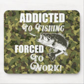 ベース魚釣りおもしろい引用文ワークスポーツフィッシュ迷彩柄 マウスパッド (正面)