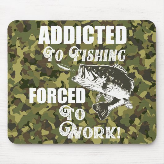 ベース魚釣りおもしろい引用文ワークスポーツフィッシュ迷彩柄 マウスパッド (正面)