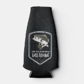 ベース魚釣りおもしろい引用文 ボトルクーラー (正面)