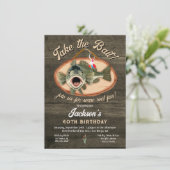 ベース魚釣りおもしろい誕生日 招待状 (スタンド正面)