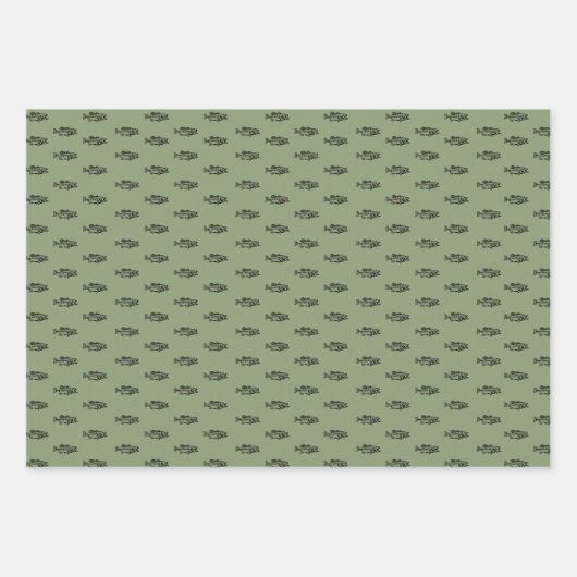 ベース魚釣りをテーマにした包装紙シート ラッピングペーパーシート (正面)