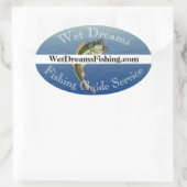 ベース魚釣りガイドサービス 楕円形シール (バッグ)