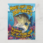 ベース魚釣りギア:一口幸せ ポストカード (正面)