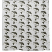 ベース魚釣りクールスポーツメンズパターンホビー シャワーカーテン (正面)