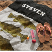 ベース魚釣りスモールマウスメンズスポーツ名 ビーチタオル