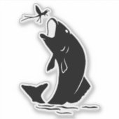 ベース魚釣りノートパソコンステッカー シール (正面)