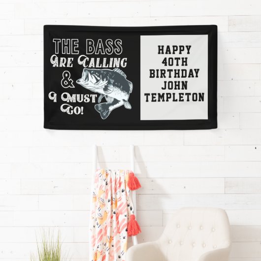 ベース魚釣りハッピーバースデーバナーの追加ページ 横断幕 (インサイチュ)