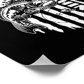 ベース魚釣りビッグバスアメリカ国旗と魚釣り ポスター (角)