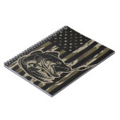 ベース魚釣りフィッシャーマン迷彩柄フラッグボートムランド迷彩柄 ノートブック (左側)