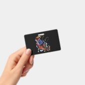 ベース魚釣りフィッシュアメリカンフラッグ愛国的魚釣り バッジ (手持ち)