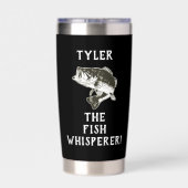 ベース魚釣りフィッシュウィスパーラーネームアンおもしろいグラー 保温保冷タンブラー (背面)