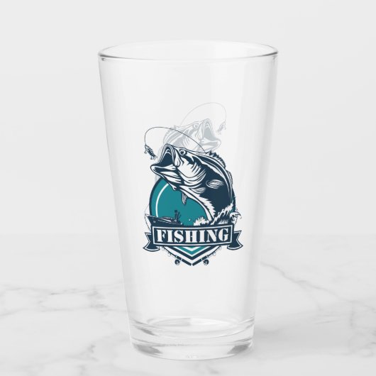 ベース魚釣りベクトル タンブラーグラス (正面)