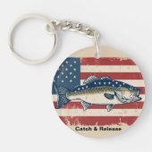 ベース魚釣りメンズイースターフィッシャーナーパパ魚釣り キーホルダー (正面)