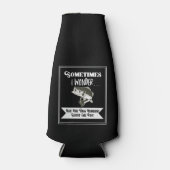 ベース魚釣りメンズスポーツホビーブラックビール ボトルクーラー (正面)