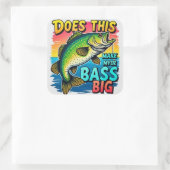 ベース魚釣りユーモア スクエアシール (バッグ)