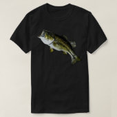 ベース魚釣り実在ラージマス低音魚ハイクアルト Tシャツ (デザイン正面)