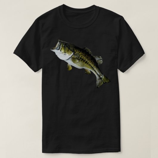 ベース魚釣り実在ラージマス低音魚ハイクアルト Tシャツ (デザイン正面)
