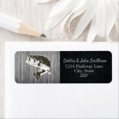 ベース魚釣り差出人住所ブラックスポーツホビー ラベル (インサイチュ)