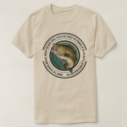 ベース魚釣り引用文 Tシャツ (デザイン正面)