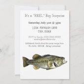 ベース魚釣り成人男子誕生日スポーツアウトドア 招待状 (裏面)