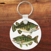 ベース魚釣り漁師と漁女 キーホルダー (正面)
