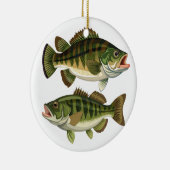 ベース魚釣り漁師と漁女 セラミックオーナメント (右)