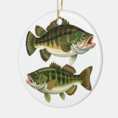 ベース魚釣り漁師と漁女 セラミックオーナメント (左)