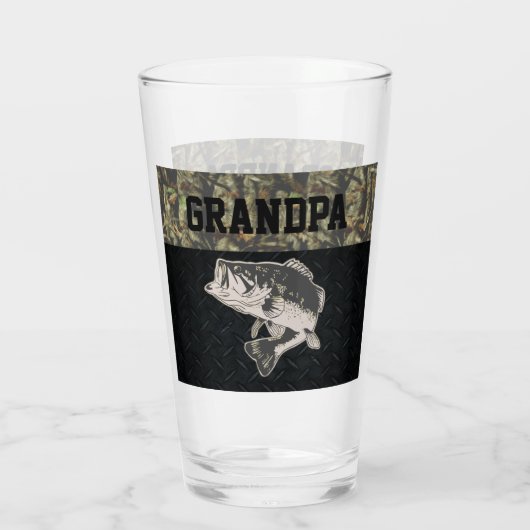 ベース魚釣り迷彩柄グランドパアウトドアスポーツ タンブラーグラス (裏面)